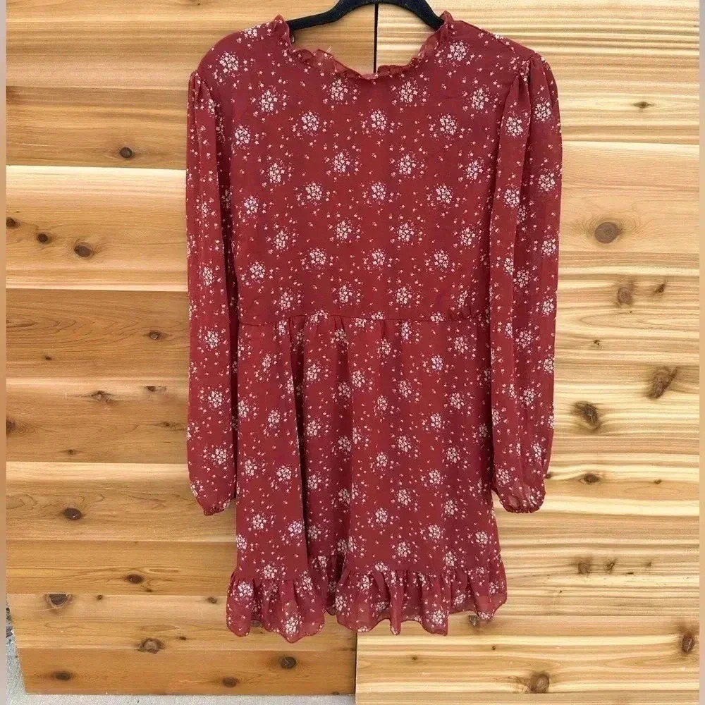 hesperus dress burgundy floral size XL
